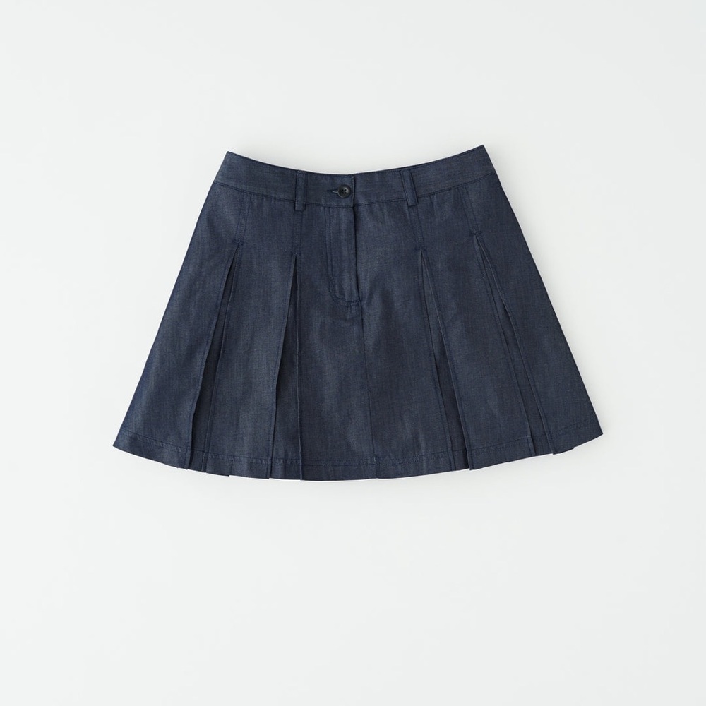 KOTN Dendere Denim Classic black Pleated mini Skirt sz 4